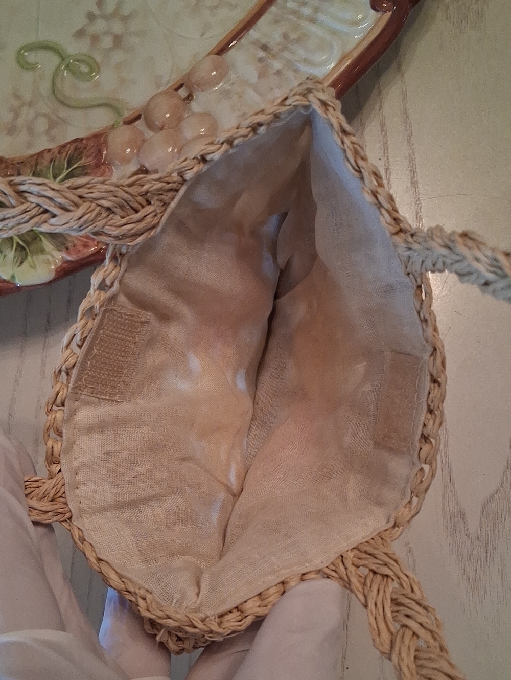 Floral Straw Bag Tote Brown & Multicolor. NW OT. Extra Small For Baby Girl. - Picture 9 of 16